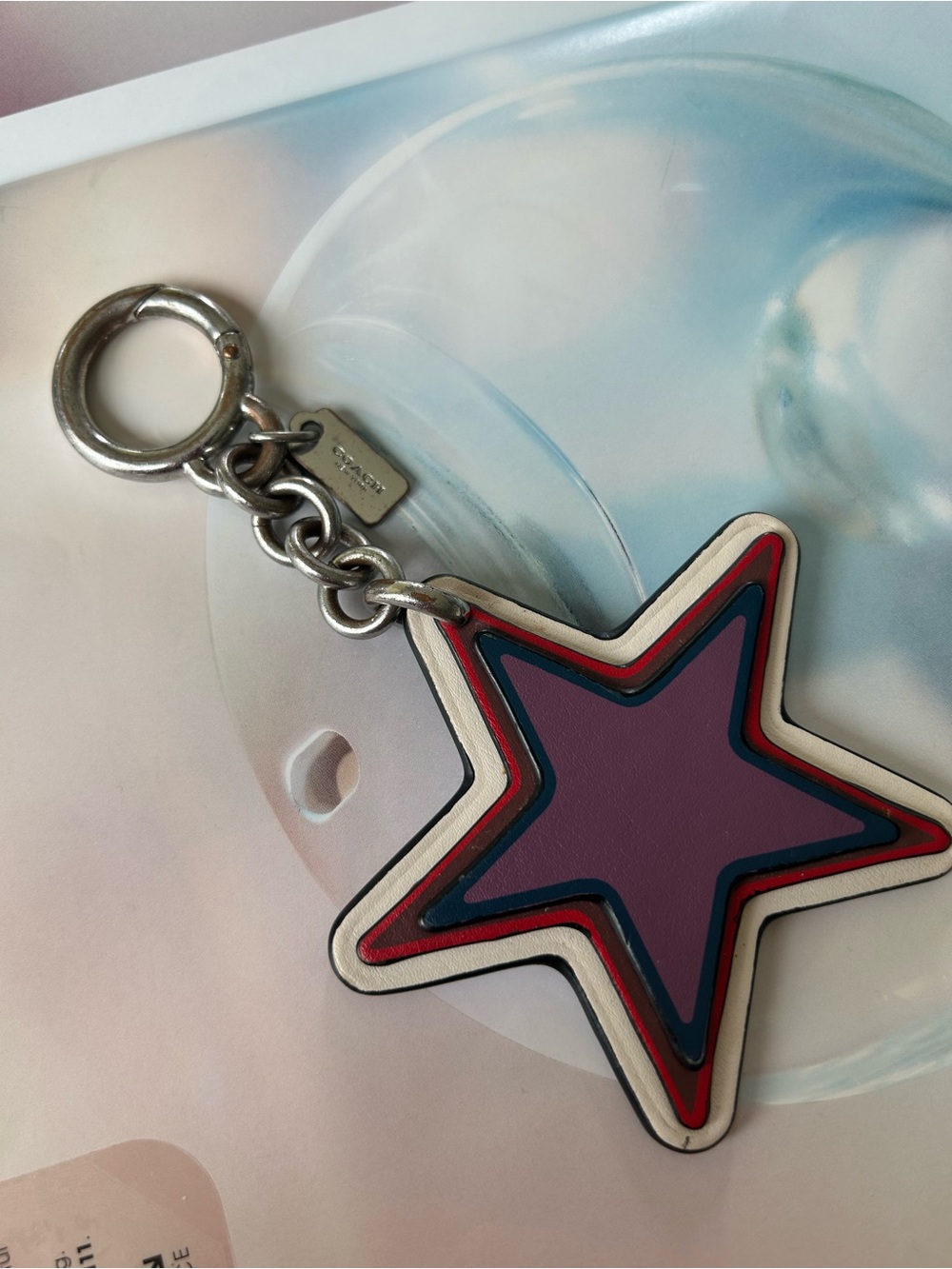 Coach Star Key Ring in Purple, Red, Navy( limited ed./used/displayed item)